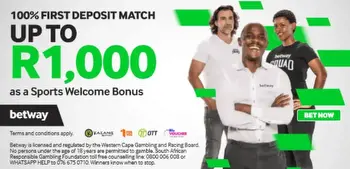 100% Welcome Bonus R1,000 Sports + R2,000 Casino