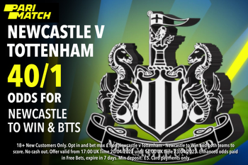 40/1 boost: Newcastle to win vs Tottenham and BTTS on Parimatch