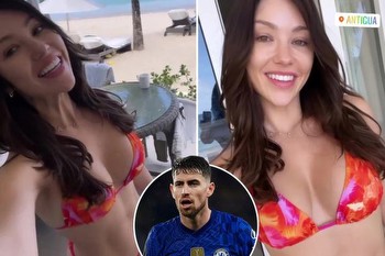 Chelsea star Jorginho's partner Catherine Harding stuns in bikini and shows off amazing ocean view on holiday in Antigua