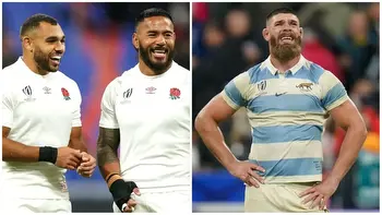 A combined Argentina and England XV ahead of their World Cup clash