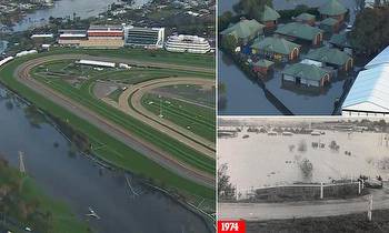 A rock wall is all that stands between this year's Melbourne Cup and flood disaster