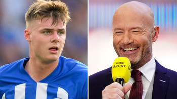 Alan Shearer jokes his description of Evan Ferguson makes him 'sound like a w***er'