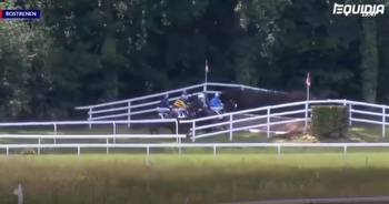 All horses refuse to jump and jockey thrown off in one of the weirdest horse races ever