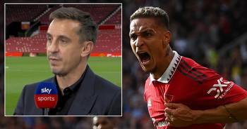 Antony lives up to Gary Neville's prediction on Man Utd debut amid 'worrying trend'