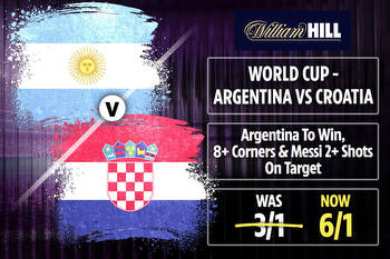 Argentina vs Croatia price boost: Argentina to win, 8+ corners & Messi 2+ shots on target