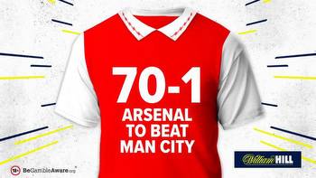 Arsenal 70-1 to beat Manchester City with William Hill free bets
