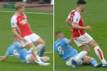 Arsenal fans say 'leave the pitch, the game is rigged' as Kovacic survives VAR check after two shocking fouls
