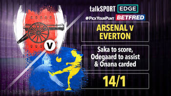 Arsenal v Everton 14/1 Pick Your Punt: Saka to score, Odegaard to assist and Onana to be carded on Betfred