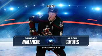 Avalanche vs Coyotes Prediction, Odds and Picks Mar 26