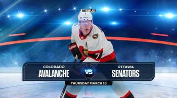 Avalanche vs Senators Prediction, Stream, Odds and Picks Mar 16