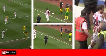 Ben Pearson goes viral after being sent off in comical fashion during Stoke's loss to West Brom