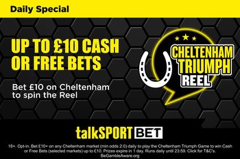 Bet £10 on Cheltenham Festival and play the Triumph game to win up to £10 cash on talkSPORT BET