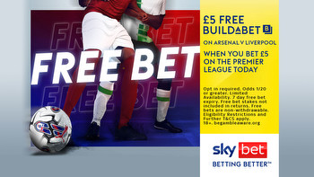 Bet £5 on Premier League get a £5 Free BuildABet on Arsenal v Liverpool on SkyBet