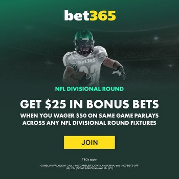 Bet365 promo: $25 in bonus bets, just bet $50 on a NFL SGP