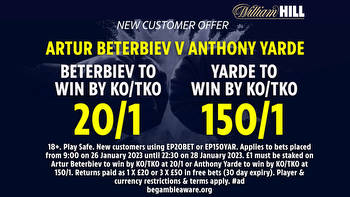 Beterbiev v Yarde: Get 20/1 on Beterbiev to win by KO or 150/1 on Yarde to win by KO with William Hill