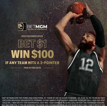 BetMGM Promo: Bet $1, Win $100 on College Basketball 3-Pointer