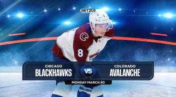 Blackhawks vs Avalanche Prediction, Odds and Picks Mar 20