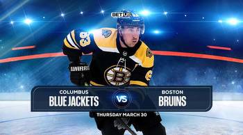 Blue Jackets vs Bruins Prediction, Odds and Picks Mar 30