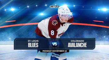 Blues vs Avalanche Prediction, Stream, Odds & Picks Nov 14