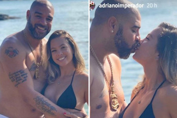 Brazil legend Adriano, 40, goes public with 21-year-old girlfriend Ceu Oliveira before swiftly deleting Instagram post