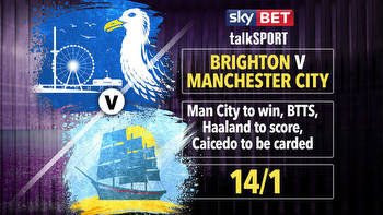 Brighton v Man City: Get City to win, BTTS, Haaland to score and Caicedo carded at 14/1 with Sky Bet