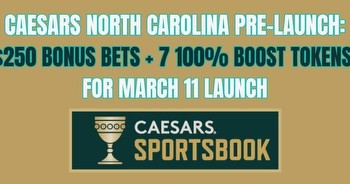 Caesars NC promo code: $250 in bonuses + boosts for launch