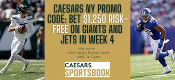 Caesars NY promo code: Bet risk-free up to $1,250 on Jets-Steelers, Giants-Bears, and more