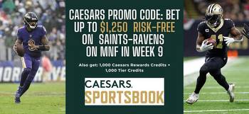 Caesars promo code MNF: Bet up to $1,250 risk-free on Saints vs. Ravens in Week 9