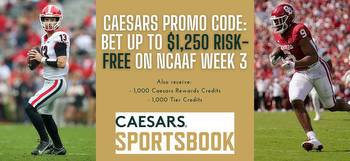 Caesars promo code NJBONUSFULL: Bet up to $1,250 risk-free on Week 3 college football