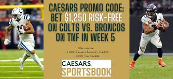 Caesars promo code NJBONUSFULL: Up to $1,250 free bets for Colts vs. Broncos on Week 5 TNF