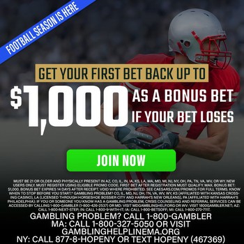 Caesars promo code: SLMLIVE1000 for $1,000 bet on MNF