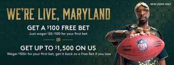 Caesars Sportsbook Maryland Promo Code: $100 Fee Bet bonus or bet Risk-Free at Caesars Maryland!