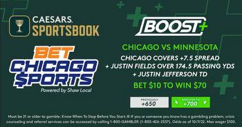 Caesars Sportsbook promo code Illinois: +700 on our Bears-Vikings parlay