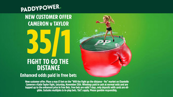 Chantelle Cameron vs Katie Taylor 2: Get 35/1 on fight to go the distance with Paddy Power