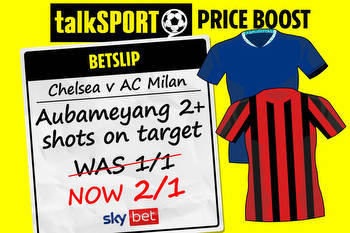 Chelsea v AC Milan: Aubameyang to have 2+ shots on target boosted to 2/1 with Sky Bet!