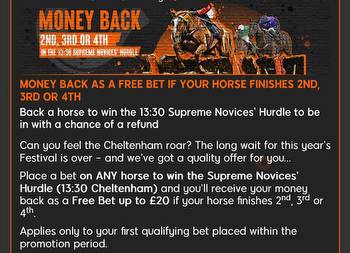 Cheltenham Existing Customer Offer: Money Back In Supreme