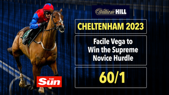 Cheltenham Festival offer: Facile Vega to win Supreme Novices Hurdle at massive 60/1 with William Hill