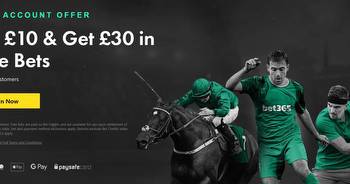 Cheltenham Gold Cup betting offer: Bet £10 get £30 in free bets with bet365