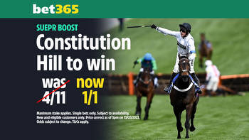 Cheltenham Super Boost: Get 1/1 Constitution Hill to win the Champion Hurdle from 4/11 with bet365