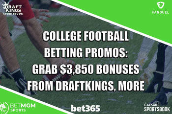 College Football Betting Promos: Grab $3,850 Bonuses From DraftKings, More