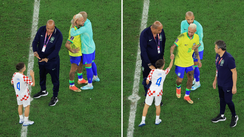 Croatia upset Brazil: Distraught Neymar consoled by Ivan Perisic’s son in beautiful moment after World Cup stunner