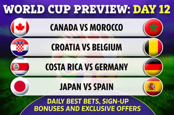 Day 12: Tips and predictions for Germany, Spain and Belgium, plus free bets and bonus sign-up offers