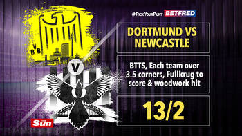 Dortmund vs Newcastle tips and free bets: Back our 13/2 #PickYourPunt and claim £40 welcome bonus with Betfred