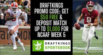 DraftKings promo code: Get up to $1,050 in bonuses for NCAA football Week 5 games