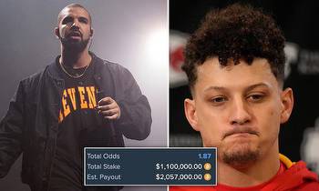 Drake drops a bet worth over ONE MILLION DOLLARS on the Kansas City Chiefs to win AFC title game