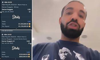 Drake makes $830k profit after betting on the Denver Nuggets to beat the Miami Heat