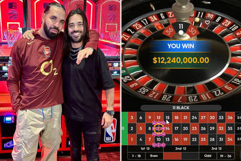 Drake wins monstrous £11MILLION bet on single roulette spin while wearing retro Thierry Henry Arsenal shirt