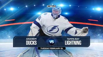 Ducks vs Lightning Prediction, Stream, Odds and Picks, Feb 21