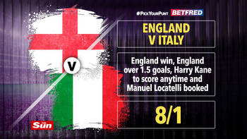England vs Italy tips and free bets: Back our 8/1 #PickYourPunt and claim Betfred's £40 welcome bonus