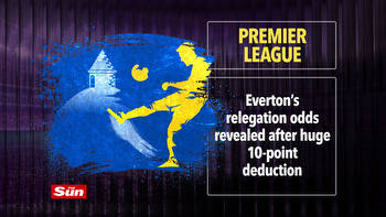 Everton Premier League relegation odds slashed to just 2/1 following 10-point deduction